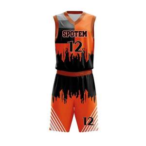 Uniforme de baloncesto estampado de colores vibrantes, conjuntos deportivos transpirables, ropa de equipo de entrenamiento de poliéster 100%, novedad - Product Image 2