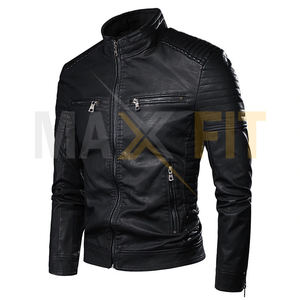 MAXFIT ENTERPRISES Veste en cuir vintage pour homme, style motard décontracté avec compatibilité hivernale, printemps et automne - Product Image 4