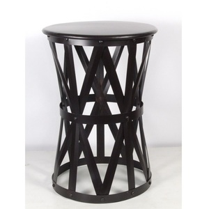 Meubles de salon multifonctionnels au design créatif, table basse ronde nordique en fer forgé noire à structure métallique - Product Image 1