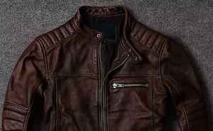 Veste d'hiver en toile marron pour homme, respirante, écologique, style streetwear, effet vieilli, café racer pour homme - Product Image 3