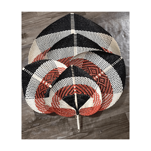 Éventail à main, éventail à feuilles de palmier Collection du meilleur décor mural en bambou tissé Art populaire rotin Viet Nam décoration et cadeau en osier - Product Image 2