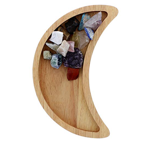 Bandeja de Madera en Forma de Media Luna, Bandeja de Almacenamiento de Madera al por Mayor con Asa para Desayuno, Café, Aperitivos, Uso Decorativo - Product Image 1