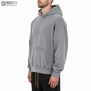 Meilleur design 2025 pulls à capuche pour hommes matériel polaire professionnel Oem Odm poids léger manches complètes couleur unie tissé à capuche - Product Image 3