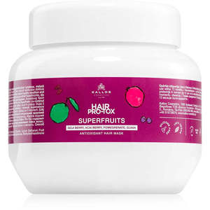 Kallos Superfruits maschera Pro-Tox 275ml collagene olio di Argan infuso capelli idratante maschera nutriente liscia per capelli secchi