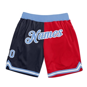 Industrie Direct Engro Sportswear Basketball <b>Shorts</b> Custom Navy Light Blue-<b>Red</b> Authentic Split Fashion Basketball <b>Shorts</b> - Product Image 1