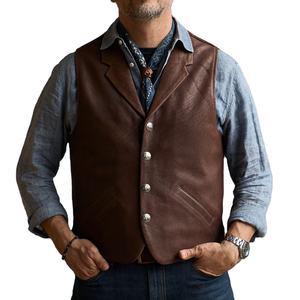 Gilet en cuir réversible coupe-vent et chaud pour hommes de haute qualité 100% cuir personnalisable et respirant en gros - Product Image 1