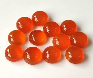 หินคาร์เนเลี่ยนทรงกลม Cabochon ขนาด3มม.-10มม. อัญมณีทรงหลวมด้านหลังแบนอัญมณีทำจากส้ม - Product Image 6