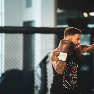 ถุงมือหนังปักลายสำหรับฝึกซ้อมอุปกรณ์กีฬาถุงมือชกมวยถุงมือมวยอุปกรณ์กีฬาดีไซน์ตามสั่ง - Product Image 6