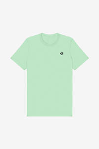 T-shirt à manches courtes en coton vert menthe pour homme, col rond, uni, base pour streetwear, impression de logo graphique, fabrication OEM - Product Image 4
