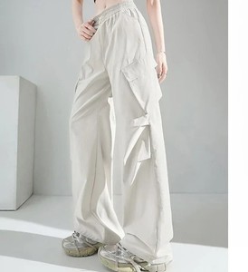 กางเกงคาร์โก้แบบมีกระเป๋าหลายกระเป๋าสำหรับผู้หญิงกางเกงคาร์โก้ลำลองผ้าฝ้าย100% ออกแบบได้ตามที่ต้องการ - Product Image 1