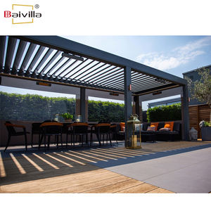 Pérgola con persianas <span class=keywords><strong>para</strong></span> lluvia y Sol de aluminio de diseño moderno <span class=keywords><strong>para</strong></span> patio en la <span class=keywords><strong>azotea</strong></span>, terraza y jardín - Product Image 1
