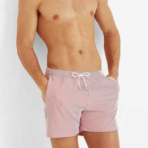 Men's Best Quality Swim <b>Shorts</b> Solid Pattern Casual Style V-Back Pocket Trunks with Drawstrings Closure and Embroidered Logo - Product Image 2