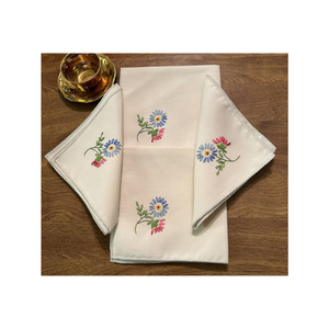 Mesa DE BODA Golf inspirado 100% algodón bordado abstracto 18x18 120 GSM sostenible OEM ODM Etiqueta Privada servilletas de algodón - Product Image 4