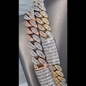 Classic 10k Gold Customized Iced Out Diamond New Fashion 14MM Cuban Chain with White Diamonds Unisex Hip Hop Style Chain - Product Image 4