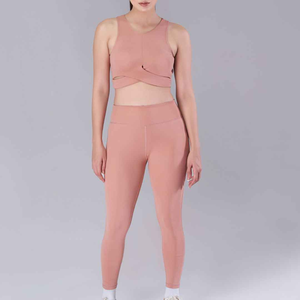 Ensembles de yoga en polyester spandex respirant à séchage rapide pour femmes, vente en gros de leggings de yoga chauds, vestes de soutien-gorge de course respirantes - Product Image 1