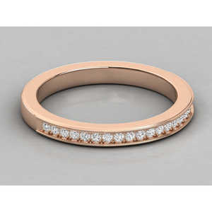 Bague solitaire en or massif 14 carats pour femme, diamant de laboratoire taille brillant rond - Product Image 1