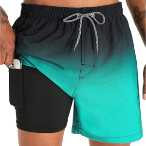 Venta al por mayor de pantalones cortos de secado rápido de los hombres de encargo de secado rápido 4-Way Stretch Surfer Beach Shorts de cintura alta sin tirantes deportivo transpirable sólido - Product Image 3