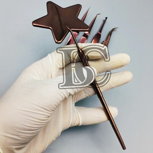 Espejos de extensión de pestañas de acero inoxidable sostenible de venta superior Rose Star Beautiful Lash Mirror para la venta logotipo personalizado visón - Product Image 1