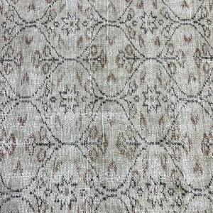 Vintage Turkish Rug 2.6x6.6 ft Gray <b>Brown</b> Southwestern <b>Wool</b> Patchwork Rug with Eco-Friendly Latex Backing - Product Image 5