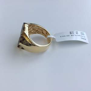 แหวนทองคำสีเหลืองทองของพระเจ้าพร้อมเพชรธรรมชาติ0.97กะรัตอุปกรณ์เสริมสำหรับนาฬิกาหรูหรา - Product Image 4