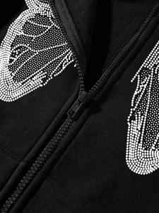 Sweat à capuche zippé en polaire pour femme sur mesure, vente en gros, couleur unie, sweat à capuche d'hiver - Product Image 4