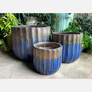 Florero de maceta de cerámica esmaltada de antigüedades de Vietnam, macetas de jardinería al aire libre de estilo atlántico, decoraciones para el hogar y las flores - Product Image 3