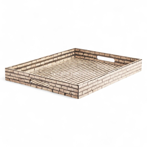 Plateau en nacre fait à la main, plateau de service décoratif, écologique, incrustation de coquillages naturels, utilisation à la maison sur table - Product Image 1