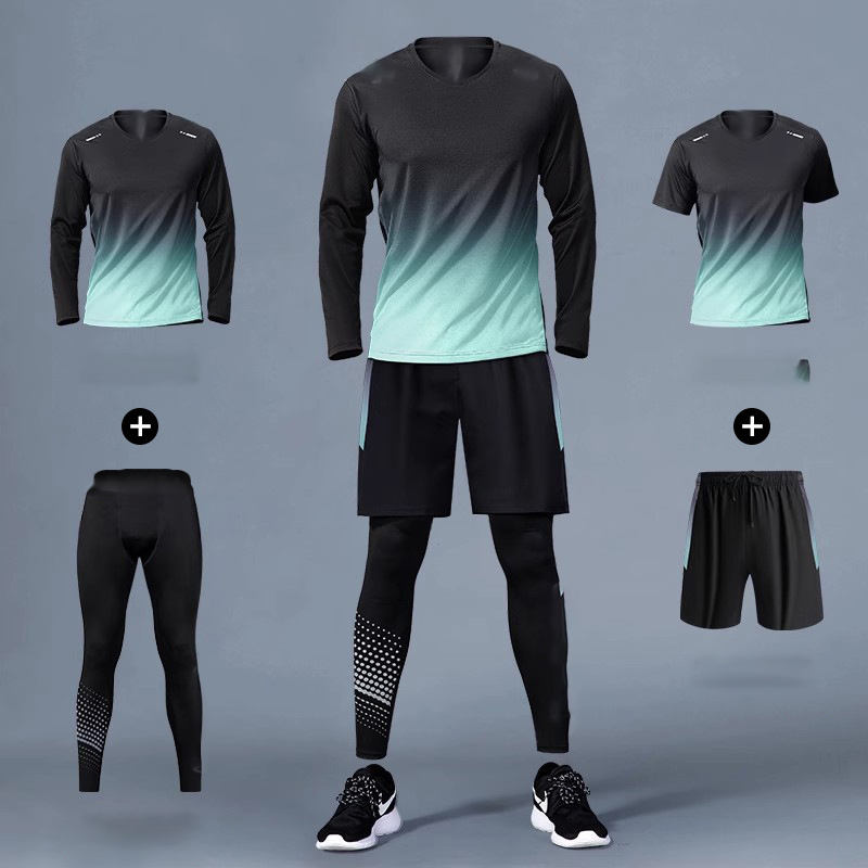 Black and green four-piece suit