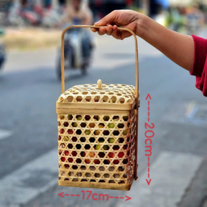 PANIER CADEAU EN BAMBOU multi-usages respectueux de l'environnement Durable, léger et spacieux pour les occasions spéciales Artisanat du Vietnam - Product Image 5