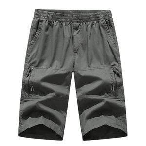 100% Cotton <b>Shorts</b> Below <b>Knee</b> <b>Length</b> 3/4 Long <b>Shorts</b> <b>Men's</b> Outdoor Capri Pants Multi Pocket Summer Twill Work Cargo Pants <b>Man</b> - Product Image 1