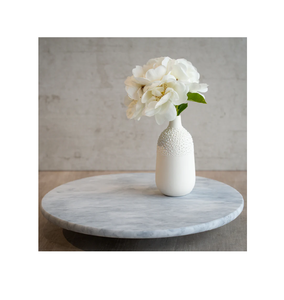 White and Brass Marble Lazy Susan <b>Cake</b> <b>Turntable</b> Rotating Serving Board Dining Table Organizer With Sale - Product Image 5