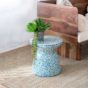 Meilleure vente de meubles de maison faits à la main tabouret en nacre de haute qualité table d'appoint MOP pour salon cuisine appartement hôtel - Product Image 4