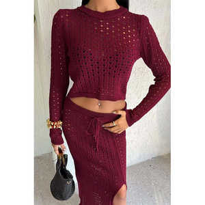 Ensemble crop top en crochet pour femme Macey 9882 - Product Image 3