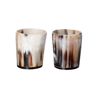 Juego de copa de cuerno y cristal hecho a mano estilo rústico natural para beber bar fiestas cocina uso regalo y medieval por tradebit - Product Image 1