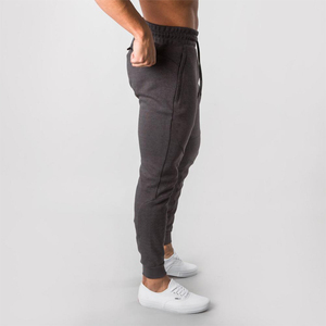 Vêtements de couleur unie pour hommes Gym Fitness Running Wear 100% coton Logo personnalisé avec poches latérales Pantalon respirant pour hommes - Product Image 2