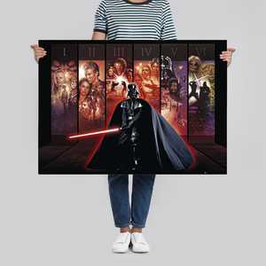 Affiche Hexalogy Star Wars de style moderne, en toile, avec cadre noir, représentant Darth Vader - Product Image 4