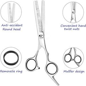 Ciseaux de coiffure en acier inoxydable pour salon de coiffure à domicile avec vis de réglage fin Outils de beauté pour couper les cheveux pointus - Product Image 2