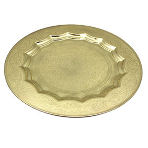 Plato redondo de Metal para vajilla, plato de servicio de nuevo estilo de lavado blanco para el hogar, cocina y Decoración de mesa a granel - Product Image 6