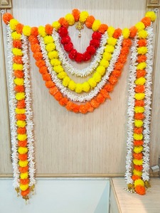 Marigold Bandarwal/Toran, decoración de puerta, decoración de puerta delantera de entrada, decoración de Festival del sur de la India, fiesta temática, telón de fondo - Product Image 3