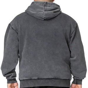 Sudadera con Capucha Impermeable y Transpirable de Felpa Francesa, 100% Algodón Grueso, 500 GSM, Lavado Ácido, Grabado en Relieve, Sólida, Personalizada ODM, Talla Grande 6XL, Venta al por Mayor - Product Image 6