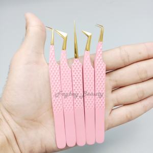 Meilleur prix Fibre Pointe Volume 45 90 Degrés Pince À Cils Haute Qualité Pince À Épiler En Métal Extension De Cils Pince À Épiler - Product Image 5