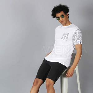 Camiseta de poliéster y algodón personalizada al por mayor OEM/ODM para hombre, camiseta unisex lisa de alta calidad para hombre, con impresión de logotipo. - Product Image 3