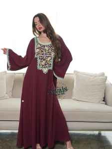 Ensemble 2 Pièces de Luxe en Gros pour Femmes Musulmanes – Modeste, Simple, Uni, en Mousseline de Soie, Brodé de Perles, Cristaux et Paillettes, Écologique - Product Image 2