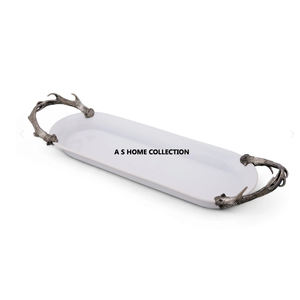 ถาดเสิร์ฟโลหะสีทองพร้อมที่จับด้านข้างดีไซน์รูปดอกไม้สุดเจ๋งสำหรับตกแต่งบ้านและงานอีเวนต์ - Product Image 4