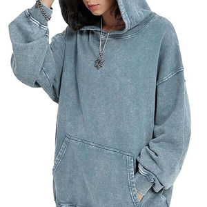 Sweat-shirts à capuche pour hommes, personnalisés, en coton épais mélangé de haute qualité, effet délavé, avec poches, tissu 300g - Product Image 6