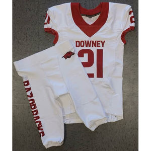 Personalizado al por mayor equipo escolar adulto sublimación práctica juvenil aparejos sarga uniforme de fútbol americano conjunto juvenil camiseta de fútbol - Product Image 4