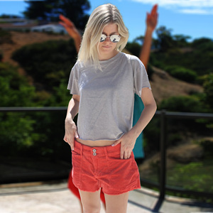 Proshah Boxy เสื้อยืดผู้หญิง,เสื้อยืดสตรีสีโรสโกลด์พีชผ้าฝ้ายความยาวปานกลาง100% - Product Image 1