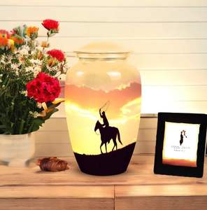Silueta de urnas de recuerdo funerario de jinete de caballo para cenizas humanas Urna de cremación masculina y femenina Cenizas humanas para adultos Tamaño personalizado para adultos - Product Image 3
