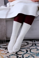 100% chaussettes en laine de mouton mongole naturelle pure hypoallergénique Super doux chaud Logo Compression Slouch naturel blanc gris couleurs