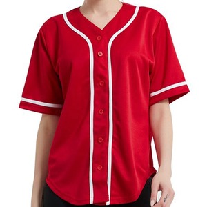 Button <b>Down</b> Baseball Jersey, Short Sleeve Active T Shirts - Product Image 3